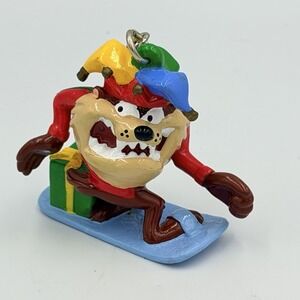 VTG‎ Taz Tasmanian Devil Christmas Keychain Snowboard Lights Gift Warner Bros